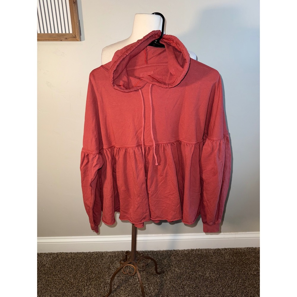 Aerie Soft Pink Tiered Hoodie Sweatshirt Women's Size S/P